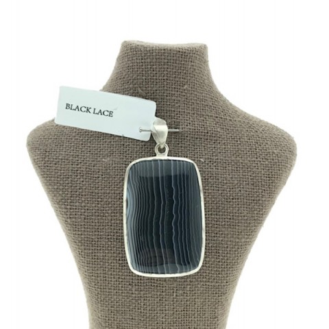 Colgante Agata Black Lace y plata 925 