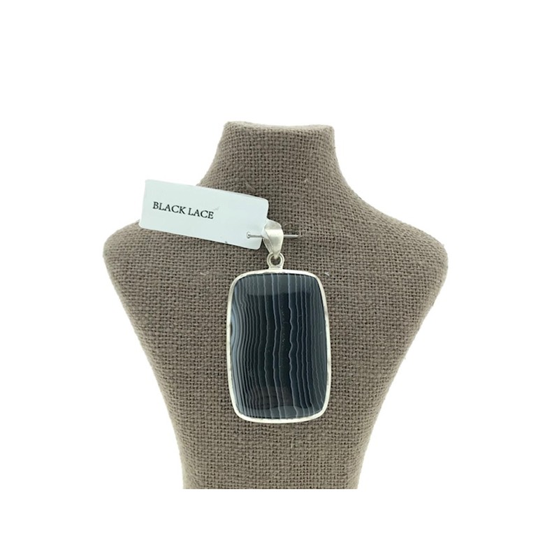 Colgante Agata Black Lace y plata 925 