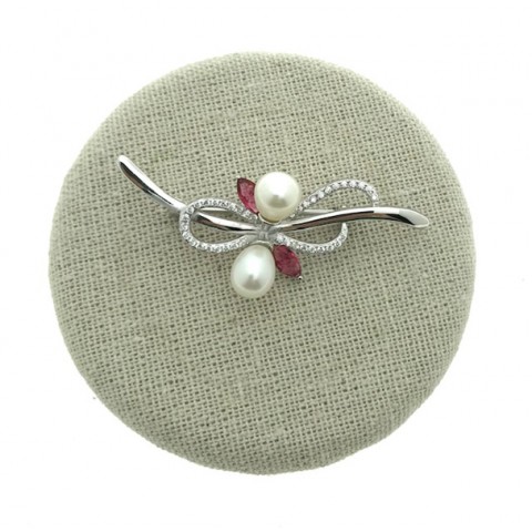 Broche Circonitas y Plata 1ªLey 925mm