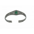 Brazalete Onix verde y Plata 1ªLey 925mm