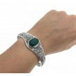 Brazalete Onix verde y Plata 1ªLey 925mm