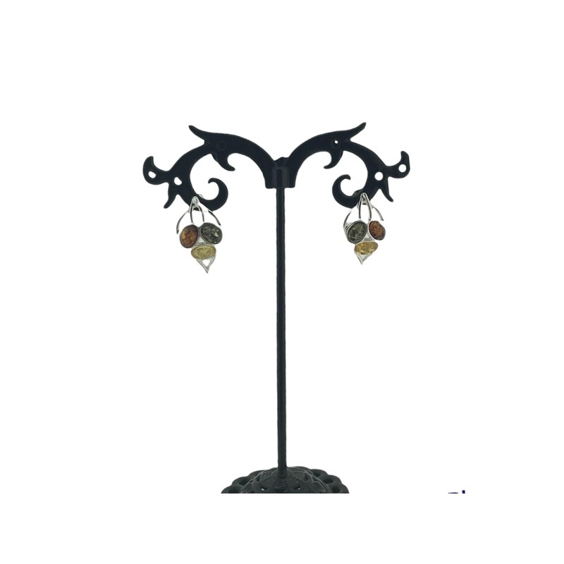 Pendiente ámbar y plata 925