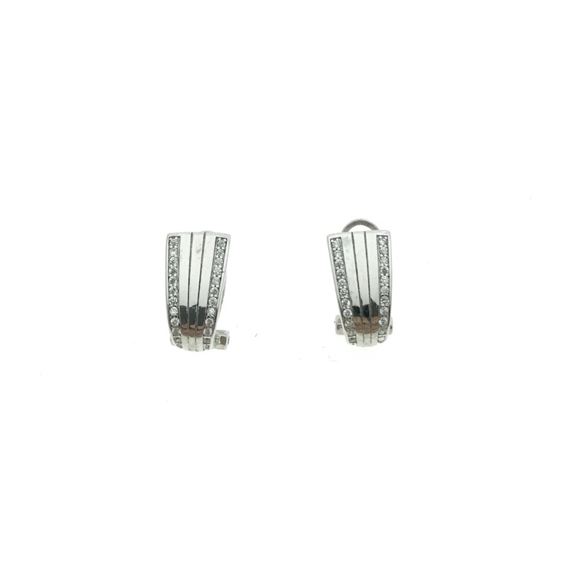 Pendientes Omega Circonitas Plata 925