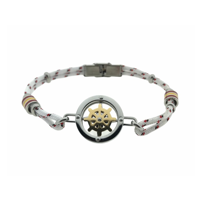 Pulsera Acero Timón mov. ESP cuerda blanca inter