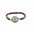 Pulsera Acero Ancla mov. ESP cuerda roja inter
