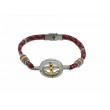 Pulsera Acero Ancla mov. ESP cuerda roja inter