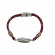 Pulsera Acero Ancla mov. ESP cuerda roja inter