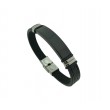 Pulsera acero chapa negra greca 
