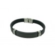Pulsera acero chapa negra greca 