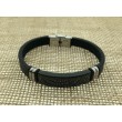 Pulsera acero chapa negra greca 