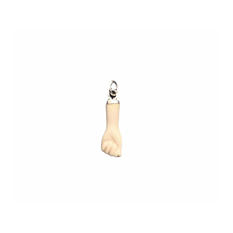 Colgante figa plata 925 color hueso 