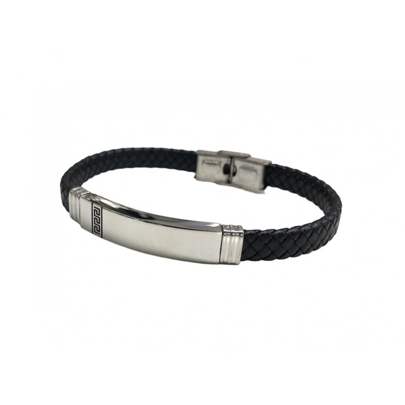 Pulsera acero correa negra