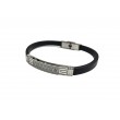 Pulsera acero correa negra greca