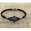 Pulsera Acero Estrella de los viento cuerda azul