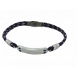 Pulsera Acero Placa cuerda azul