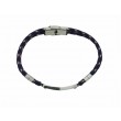 Pulsera Acero Placa cuerda azul