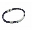 Pulsera Acero Placa cuerda azul