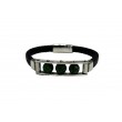 Pulsera acero bolas verdes