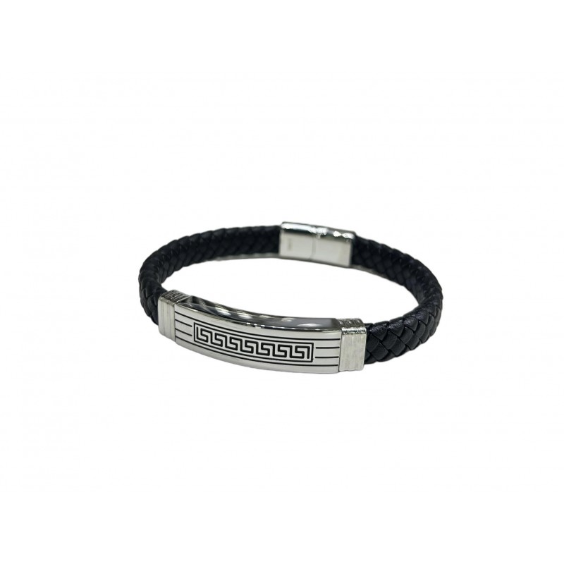 Pulsera acero greca trenzado azul 