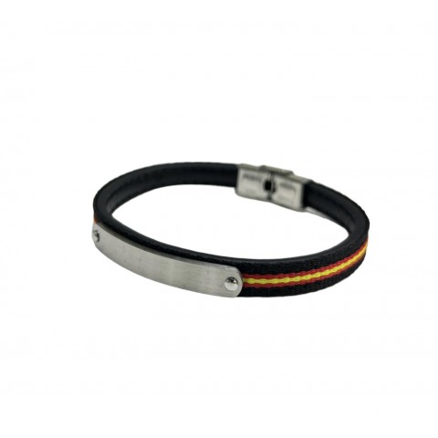 Pulsera acero chapa bandera España 