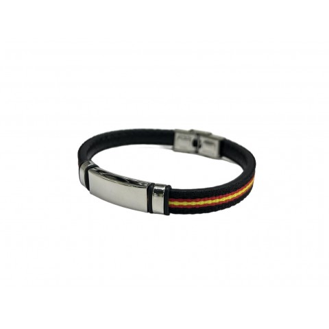 Pulsera acero chapa bandera España 