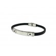 Pulsera acero chapa tornillo trenzado negro