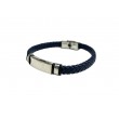 Pulsera acero chapa trenzada azul 