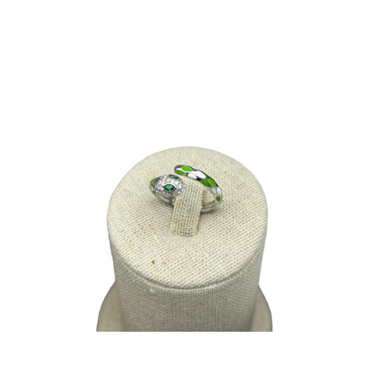 Sortija serpiente esmalte circonitas y plata 925 