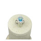 Sortija circonitas y plata 925 azul claro 