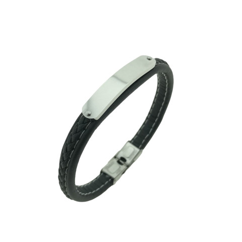 Pulsera Acero Placa negro