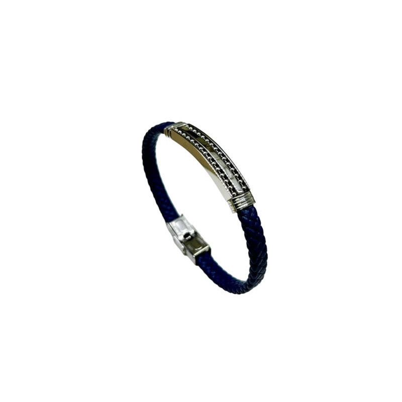 Pulsera acero correa azul