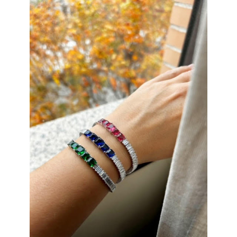 Pulsera circonitas colores y plata 925 