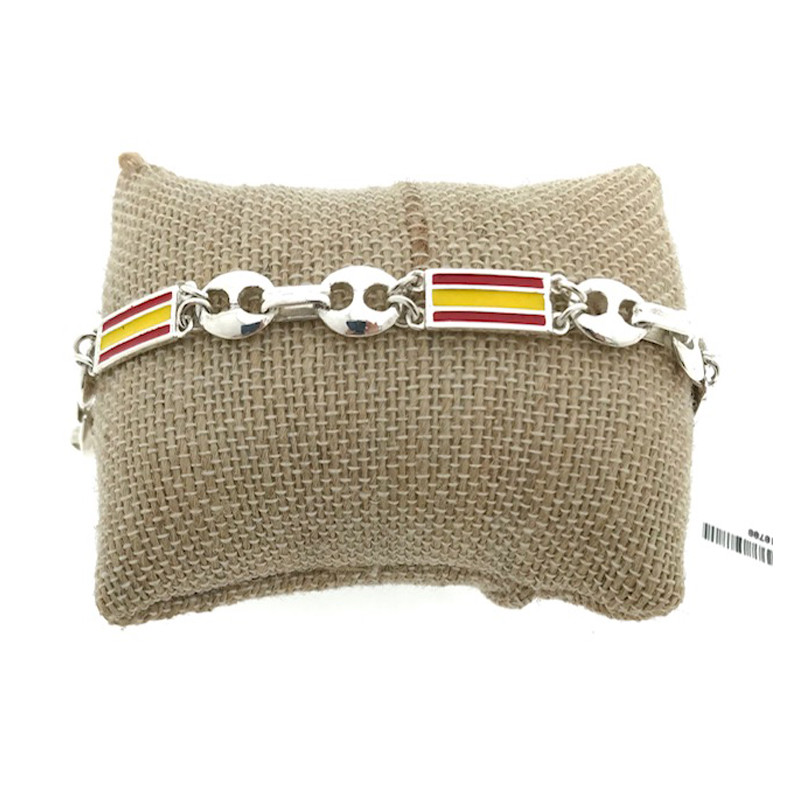 Pulsera Calabrote 3 Bandera ESP Plata 925