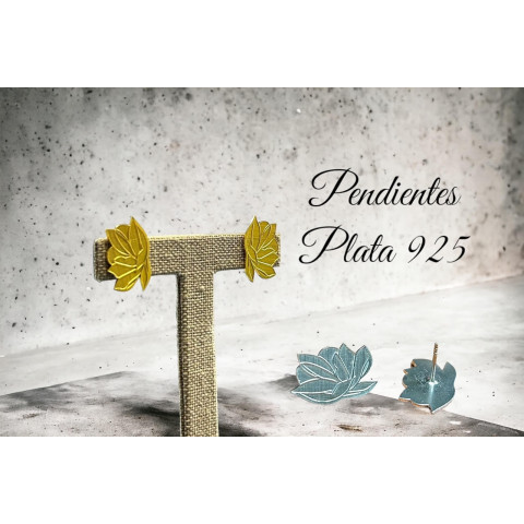 Pendiente flor Plata 925 dorado 