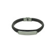 Pulsera Acero Placa marrón