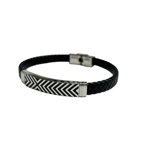 Pulsera acero trenzado negro