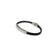 Pulsera acero trenzada negra chapa 