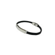 Pulsera acero trenzada negra chapa 