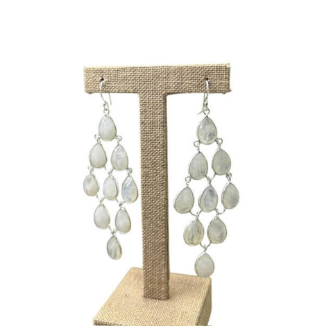 Pendientes piedrapiedra luna   Plata 925 