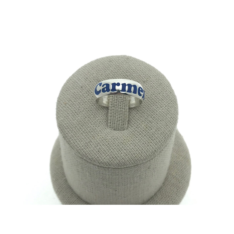 Sortija nombre esmalte plata 925 