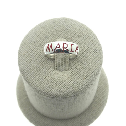 Sortija Nombre esmalte plata 925 
