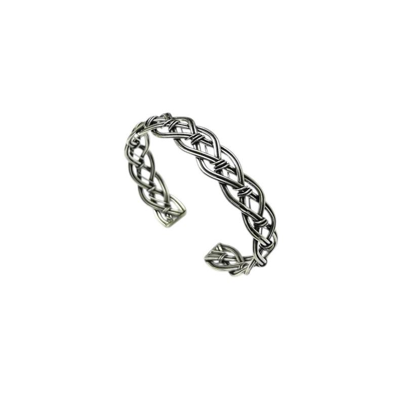 Brazalete Plata 925 trenzado 