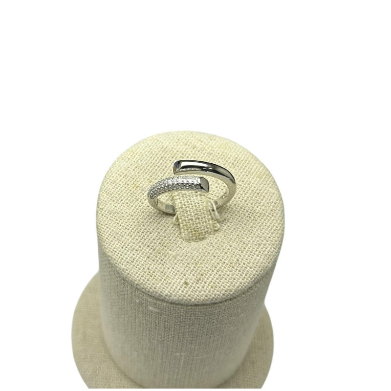 Sortija circonitas y plata 925 abierta 