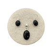 Juego pendientes y colgante onix negro  plata 925 