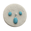 Juego pendientes y colgante turquesa  plata 925 