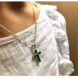 Cruz Circonitas y plata 925 Verde