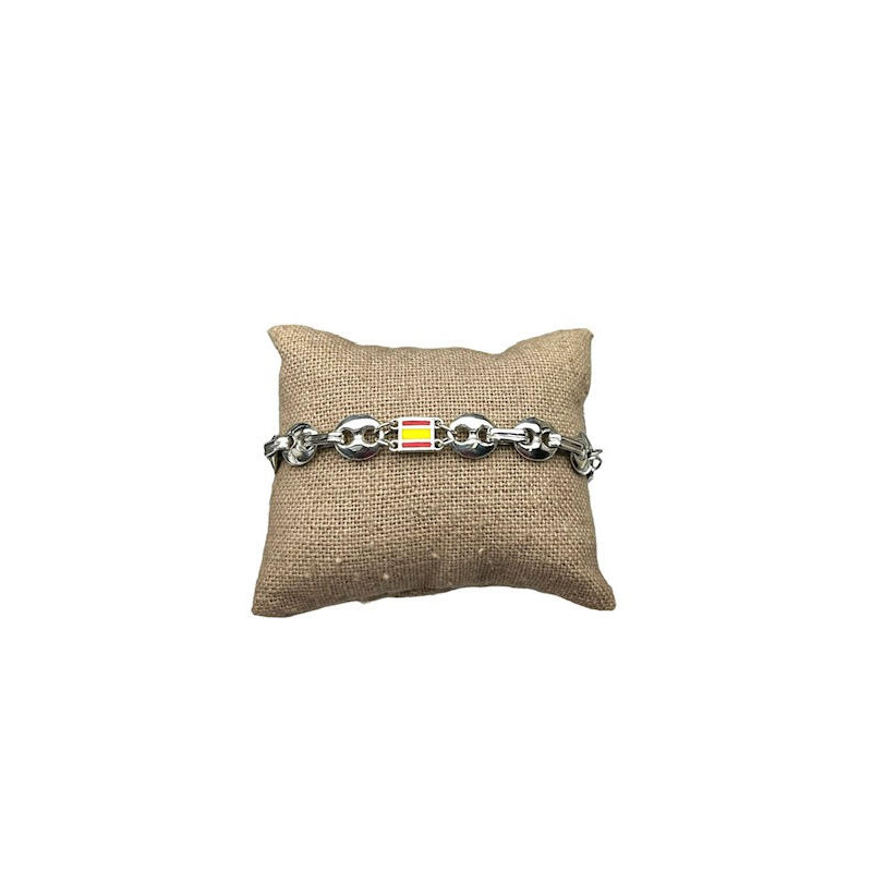 Pulsera calabrote bandera España plata 925