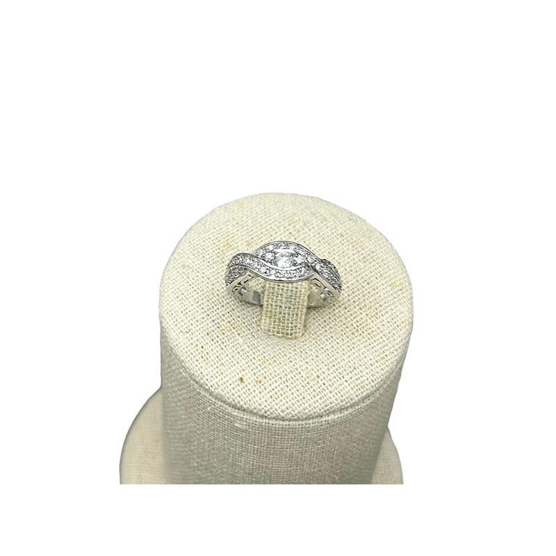 Sortija plata circonita