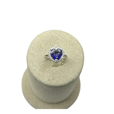 Sortija corazón circonitas y plata 925 