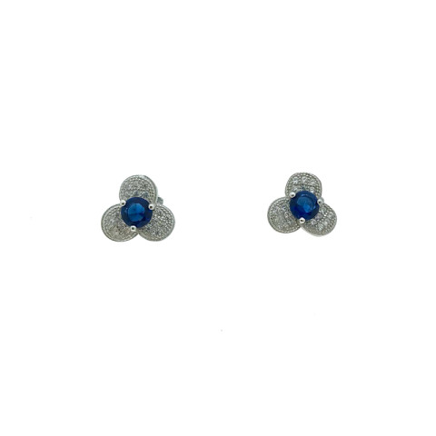 CH-409 Pendientes circonitas plata 925 azul